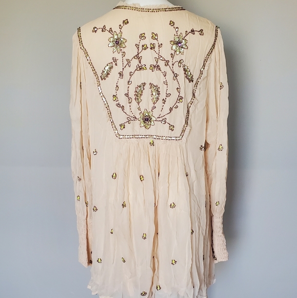 Free People Bali Golden Sun Dress - Blush Pink Mini Dress - Picture 12 of 13